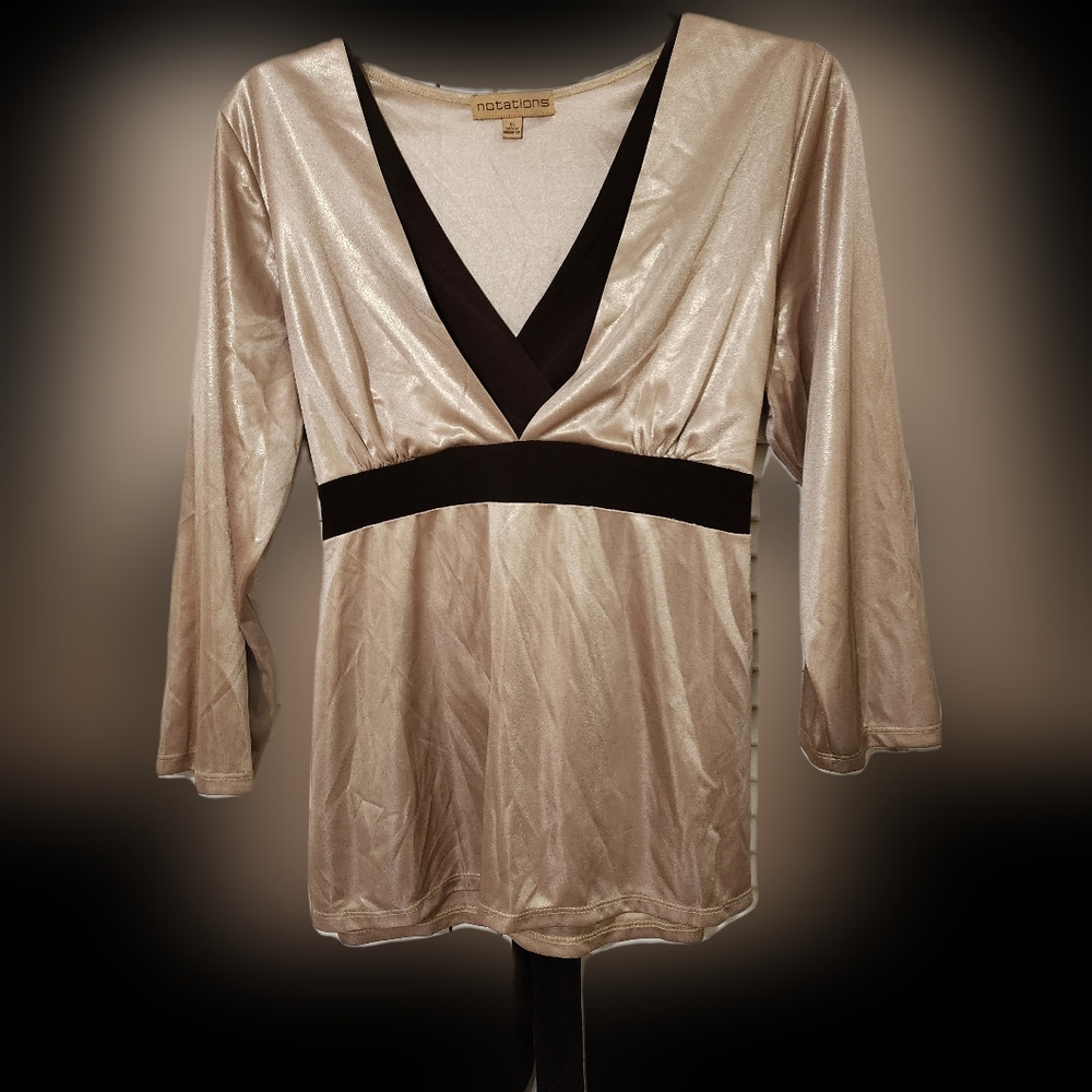 Silky gold and brown blouse